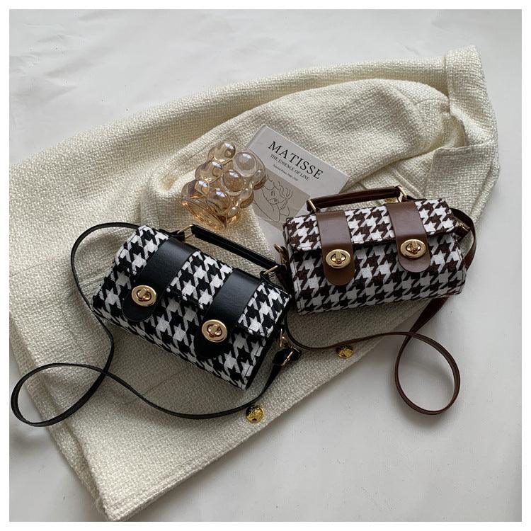 One-shoulder Fashion Trendy Plaid Cross-body Small Square Bag - My Store