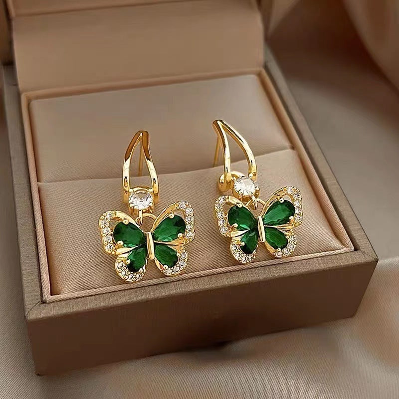 Green Butterfly Earring